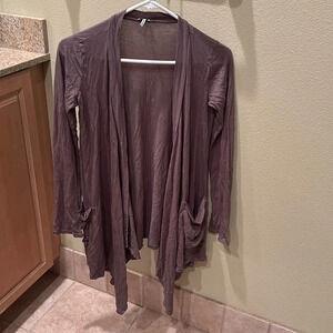 Splendid woman's light brown open cardigan